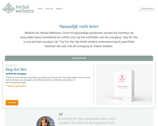 Herbalwellness.nl/hopforher Logo